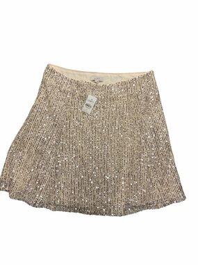 LOFT Champagne Sequin A-Line Skirt Holiday Party NWT Size 4